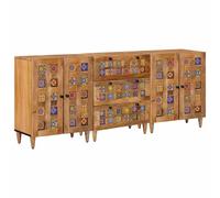 vidaXL Credenza 3 pcs Naturale 60 x 33,5 x 75 cm