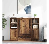 vidaXL Credenza 3 pz Legno vecchio 132 x 35,5 x 103,5 cm