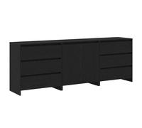 vidaXL Credenza 3 pz Nero 70 x 41 x 75 cm Legno ingegnerizzato