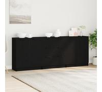 vidaXL Credenza 3 pz Rovere Nero 180 x 30 x 70 cm Legno ingegnerizzato