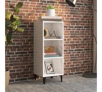 vidaXL Credenza 34,5x34x90 cm in Legno Multistrato Bianco Lucido