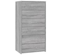 vidaXL Credenza con 6 cassetti - Armadio moderno in legno Sonoma grigio - ideale per soggiorno o camera da letto - 50 x 34 x 96 cm
