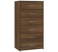vidaXL Credenza 6 Cassetti Rovere Marrone 50x34x96cm Legno Multistrato