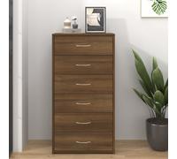vidaXL Credenza 6 Cassetti Rovere Marrone 50x34x96cm Legno Multistrato