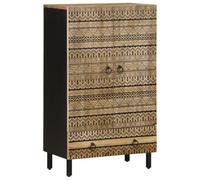 vidaXL Credenza 60x33,5x110 cm in Legno Massello di Mango Grezzo, credenza in Legno, credenza Alta, Mobile da Soggiorno, Mobile in Legno