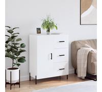 vidaXL Credenza 69,5x34x90 cm in Legno Multistrato Bianco Lucido
