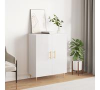 vidaXL Credenza 69,5x34x90 cm in Legno Multistrato Bianco Lucido