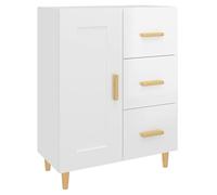 vidaXL Credenza 69,5x34x90 cm in Legno Multistrato Bianco Lucido