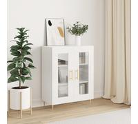 vidaXL Credenza 69,5x34x90 cm in Legno Multistrato Bianco Lucido