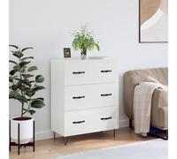 vidaXL Credenza 69,5x34x90 cm in Legno Multistrato Bianco Lucido
