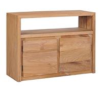 AX Credenza Mobiletto Rustica Marrone 2Ante Naturale Teak 80x30x60cm Sala 282847