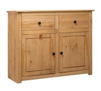 vidaXL Credenza 93x40x80 cm in Legno Massello di Pino Panama Range Caratterizzata dal design rustico ed elegante, questa credenza in legno aggiungerà un tocco sia pratico che decorativo al vostro sogg