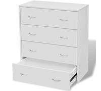 vidaXL Credenza a 4 Cassetti Bianca Mobiletto di Arredo Armadietto Cassettiera