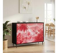 vidaXL Credenza AACHEN Rovere Nero 102 x 33 x 76 cm, Mobile per soggiorno e sala da pranzo, sideboard rettangolare, arredamento moderno, soluzione ampia per casa