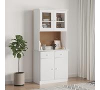 VIDAXL - Credenza Alta Bianca 77x35x165 Cm In Legno Massello Di Pino