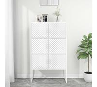 vidaXL Credenza Alta Bianca 80x35x135 cm in Acciaio
