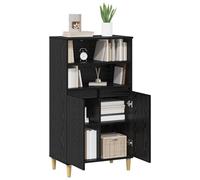 vidaXL Credenza alta in rovere nero, 60 x 36 x 110 cm, in legno di ingegneria
