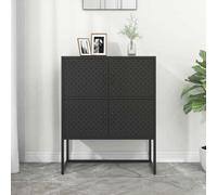 vidaXL Credenza Alta Nera 80x35x100 cm in Acciaio