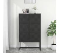 vidaXL Credenza Alta Nera 80x35x135 cm in Acciaio