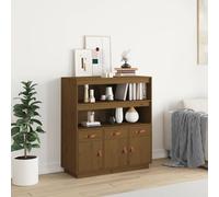 vidaXL Credenza ambra 100x40x108,5 cm in Legno Massello di Pino