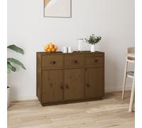 vidaXL Credenza ambra 100x40x75 cm in Legno Massello di Pino