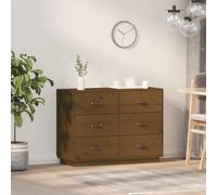 vidaXL Credenza ambra 100x40x75 cm in Legno Massello di Pino