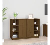 vidaXL Credenza ambra 120x35x80 cm in Legno Massello di Pino