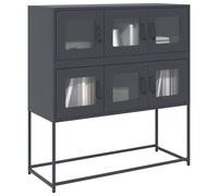 vidaXL Credenza Antracite 100,5x39x107 cm in Acciaio Laminato a Freddo