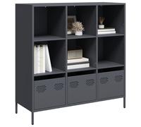 vidaXL Credenza Antracite 101,5x39x103,5 cm Acciaio, libreria, libreria portaoggetti, libreria con ante, libreria moderna, mobile portaoggetti