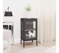 vidaXL Credenza Antracite 38x35x70 cm in Acciaio e Vetro