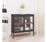 vidaXL Credenza Antracite 70x35x70 cm in Acciaio e Vetro
