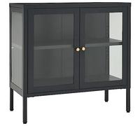 VIDAXL - Credenza Antracite 70x35x70 Cm In Acciaio E Vetro