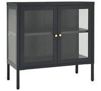 VIDAXL - Credenza Antracite 70x35x70 Cm In Acciaio E Vetro