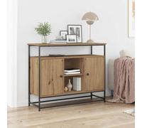 vidaXL Credenza Artisan Rovere 100x35x80 cm Legno ingegnerizzato e Acciaio