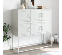 vidaXL Credenza Bianca 100,5x39x107 cm in Acciaio