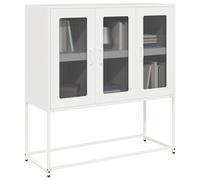 vidaXL Credenza Bianca 100,5x39x107 cm in Acciaio Laminato a Freddo, credenza da Cucina, Mobile da Salotto, Mobile da Cucina, Mobile da Soggiorno