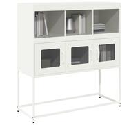 vidaXL Credenza Bianca 100,5x39x107 cm in Acciaio Laminato a Freddo