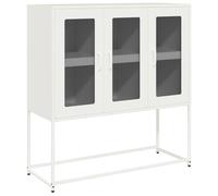 vidaXL Credenza Bianca 100,5x39x107 cm in Acciaio Laminato a Freddo, credenza da Cucina, Mobile da Salotto, Mobile da Cucina, Mobile da Soggiorno