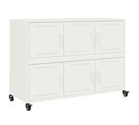 vidaXL Credenza Bianca 100,5x39x72 cm in Acciaio Laminato a Freddo