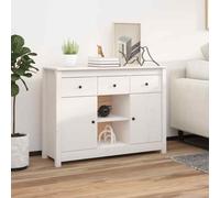 vidaXL Credenza Bianca 100x35x74,5 cm in Legno Massello di Pino