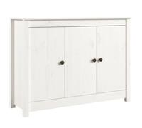 vidaXL Credenza Bianca 100x35x74 cm in Legno Massello di Pino