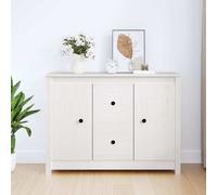 vidaXL Credenza Bianca 100x35x74 cm in Legno Massello di Pino