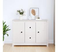 vidaXL Credenza Bianca 100x35x74 cm in Legno Massello di Pino