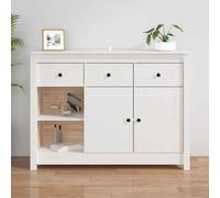 vidaXL Credenza Bianca 100x35x74 cm in Legno Massello di Pino