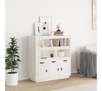vidaXL Credenza Bianca 100x40x108,5 cm in Legno Massello di Pino