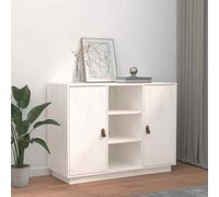 vidaXL Credenza Bianca 100x40x75 cm in Legno Massello di Pino