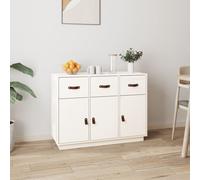 vidaXL Credenza Bianca 100x40x75 cm in Legno Massello di Pino