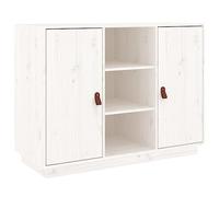 vidaXL Credenza Bianca 100x40x75 cm in Legno Massello di Pino