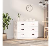 vidaXL Credenza Bianca 100x40x75 cm in Legno Massello di Pino