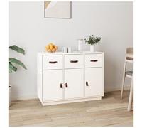 vidaXL Credenza Bianca 100x40x75 cm in Legno Massello di Pino